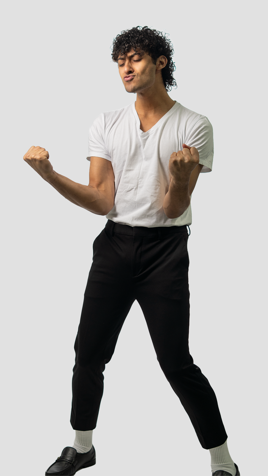 High-energy dance pose